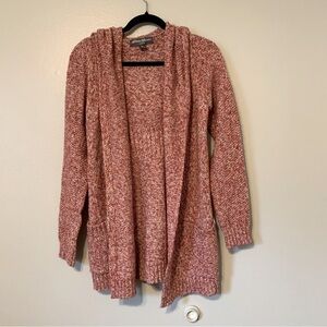 Eddie Bauer Lounge Long Open Hooded Knit Cardigan Sweater